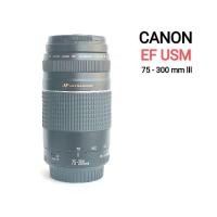 ราคา เลนส์ Canon Zoom EF 75-300 mm f4-5.6 lll (เม้าส์ EF)Ultrasonic มี2 ระบบ af/mf มีmacro ฝาครบ หน้า ท้าย (12369411078)