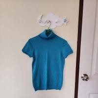 ราคา เสื้อคอเต่า สีฟ้าน้ำทะเล แขนสั้น (25603170983)