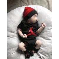 ราคา Jordan nike เซ็ตชุดบอดี้สูทเด็ก+หมวก+ถุงเท้า งานแท้มือ1 (10567121664)