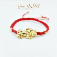 ราคา สร้อยข้อมือเชือกถักสีแดง ปี่เซียะนำโชคสีทอง - B2686 (1753426729)