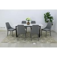 ราคา โต๊ะกินข้าว ชุดอาหารลายหินอ่อน 4-6 ที่นั่ง โครงเหล็กทั้งชุด (6815603579)