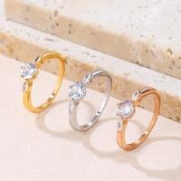 ราคา [#124]แหวน สแตนเลส แหวนเพชรชู รายเพชรหยดน้ำ แหวนงานเพชร หน้าบางเพชรใส (23530374164)