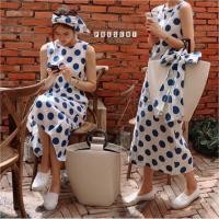 ราคา เดรสลายจุดน้ำเงินพื้นขาว (3225121862)