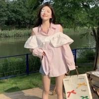 ราคา {พร้อมส่ง} รุ่น (AP-ลายทางชมพูเว้าไหล่06 ) เสื้อแขนยาว ผ้าคอตตอนพรีเมี่ยม แต่งลายทาง โบว์เปิดไหล่ ทรงสวย สาวอวบใส่ได้ (28560517416)