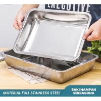 ราคา ถาดสแตนเลสสี่เหลี่ยม / ถาดอบขนมสแตนเลส 40 X 30ซม / ถาดสแตนเลส (42271603737)