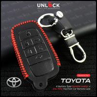 ราคา UNLOCK Toyota Alphard Vellfire 6 ปุ่มสมาร์ทคีย์ระยะไกลมือเย็บซองหนัง LC-T098 (23468939051)