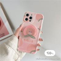 ราคา เคสไอโฟนมาใหม่ เคสแถมGriptok Iphone7-12promax หมีลูกพีช+holder (9357340014)