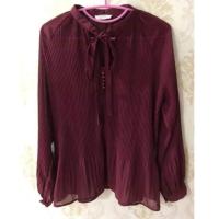 ราคา เสื้อพลีทแขนยาว สีแดงเลือดหมู (6616235798)