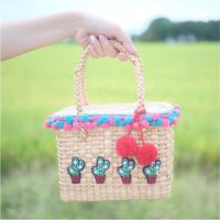 ราคา Cactus Lover mini size 8x6x4 นิ้ว กระเป๋าสานผักตบชวาแต่งปอมปอม สินค้าพร้อมส่ง (383295329)