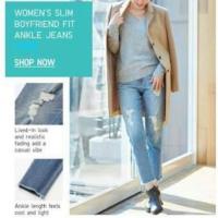 ราคา กางเกงยีนส์ uniqlo ทรง boyfriend (4039919425)