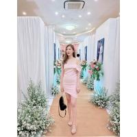 ราคา ส่งต่อเดรสชมพูปาดไหล่ (14949870302)