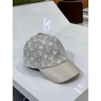 ราคา U LV White Beige Monogram Jacquard Denim Cap (40104029742)