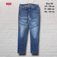 ราคา ขนาด 29 กางเกงขายาวกางเกงยีนส์ Levi 711 Blue Washed Falling Skinny Original Second Preloved CJ780 (43355755241)