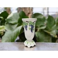 ราคา Vintage Made in Japan แจกันดอกไม้องุ่นลายนูน (27390363238)