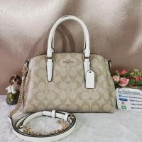 ราคา COACH F29434 MINI SAGE CARRYALL IN SIGNATURE CANVAS COLOR: IMITATION GOLD/LIGHT KHAKI/ (7967463625)