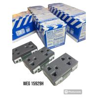 ราคา WEG15929H เต้ารับคู่ เสียบขากลมแบน มีกราวด์ (สีเทา) (26756868006)