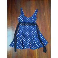 ราคา มินิเดรสสีพื้นน้ำเงิน ลายจุดขาว แนว sexy (5151453775)