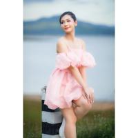 ราคา เดรสสีชมพูผ้ามุ้งฟูๆ (41811598076)