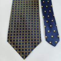 ราคา เนคไท มือสองGianni Versace Silk Tie Blue Gold Rings Design Made in Italy (42065041498)