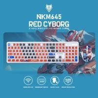ราคา Nubwo NKM-645/NP643 Mouse Pad/Keyboard+Mouse Wireless Rubber Dome Switch แป้นพิมพ์ชุดเมาส์คีย์บอร์ดไร้สาย (Red Cyborg) (27627565133)