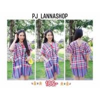 ราคา เดรสผ้าขาวม้า ชุดเดรสกระเหรี่ยง ชุดเดสสั้นผ้าขาวม้า (4013176903)