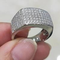 ราคา 925 เงินสเตอร์ลิงเรขาคณิตออกแบบแหวนผู้หญิงเต็มรูปแบบ CZ Bling Bling งานแต่งงานอุปกรณ์เสริมแหวนผู้หญิงอินเทรนด์ทุกวันสวมใส่เครื่องประดับ (26024247457)