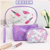 ราคา STILLSAVIEW กระเป๋าเครื่องสําอาง 3 ชิ้น, กระเป๋าแต่งหน้าความจุขนาดใหญ่ซิป, กระเป๋าล้าง PVC (44168170991)