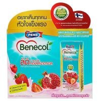 ราคา Benecol UHT Milk เบเนคอล นมยูเอชที รสทับทิมผสมสตรอเบอร์รี่ 180มล. x 6กล่อง (28505754453)