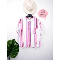 ราคา เสื้อมือสอง เสื้อสาวอวบ เสื้อเชิ้ต แขนสั้น คอตตอน อก 52 ยาว 24 นิ้ว แบรนด์ Forever21 (6791101476)