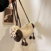 ราคา กระเป๋าผ้าขนแกะรูปแกะน้อยสไตล์ใหม่ | กระเป๋าไหมพรมถักสำหรับเด็กผู้หญิงที่น่ารักและสนุกสนาน | กระเป๋าเป้ขนแกะนุ่มน่ารัก 96DN (27932643367)