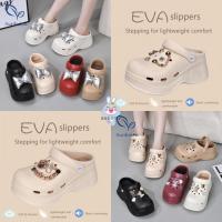 ราคา SUN4968 รองเท้าหัวโต แถมตัวติด สูง 9 CM แตะแบบสวม รองเท้าเพิ่มความสูง มีสายรัดส้น วัสดุ EVA พร้อมส่ง (26212574317)