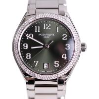 ราคา Patek Philippe PP Philippe Philippe 7300 Olive Green Disc Ladies Diamond นาฬิกาแฟชั่นอัตโนมัตินาฬิกาหรูหรา (42020233303)