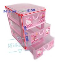 ราคา ลิ้นชักคิตตี้ 3 ชั้น สีชมพู ลายลิขสิทธิ์แท้ hello kitty 5806 (6416168627)