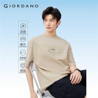 ราคา ❤ GIORDANO Men T-Shirts Ice Cooling Letter Embroidery Tee Crewneck Short Sleeve Summer Simple F (29090140968)