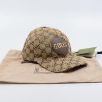 ราคา Gucci GG Leather patch canvas cap (24731671437)