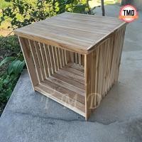 ราคา TMD ชั้นวางของข้างเตียง ชั้นวางของไม้สักแท้ 50*50 ซม. งานยังไม่ทำสี (28121689697)