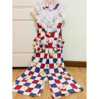 ราคา ❤️จั้มกางเกงวินเทจแท้งานAddeggปักฮังการี่สีแดงช่วงหัวใจกระเป๋าช่วงคอระบายลูกไม้❤️ (27600952995)