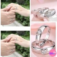 ราคา Sale80%แหวนคู่ชาย-หญิง รูปหัวใจ สีเงิน ประดับเพชร (3285122487)