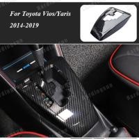 ราคา คาร์บอนไฟเบอร์ภายในกล่องเกียร์แผงฝาครอบ Trim สําหรับ Toyota Vios/Yaris 2014-2019 (40256896038)