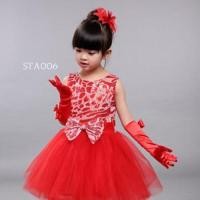 ราคา MERAH ถุงมือเด็กอุปกรณ์เสริมปาร์ตี้ริบบิ้นยาวสีแดง Sta006 (28042004165)