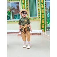 ราคา ks ชุดไทยเด็กชาย 3 ชิ้น เสื้อพิมพ์ลายไทย โจงกระเบนผ้าไหมเทียม ผ้าคาดเอว ไม่รวมเครื่องประดับ (41954491441)