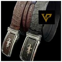 ราคา CROCODILE เข็มขัดหนังวัวลายสองหัวเข็มขัด (29991399009)