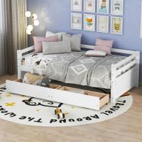 ราคา Twin Daybed 2 ลิ้นชักเก็บของ,ไม้คู่ขนาด Daybed กรอบ,Dual-ใช้ Daybed โซฟาเตียงเด็กสําหรับห้องนั่งเล่น,childre (40368893184)