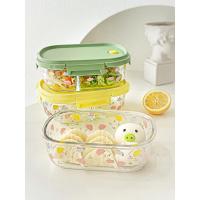ราคา lunch box ปิ่นโต แก้วกล่องเก็บของสดไมโครเวฟพิเศษปิดผนึกพาร์ทิชันชามลดไขมันกล่องเบนโตะกล่องอาหารกลางวันทนอุณหภูมิสูงสูง (26041805140)
