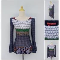 ราคา เสื้อยืดแขนยาวลายดอกไม้ Desigual Preloved (42505795518)