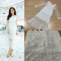 ราคา เดรสซีทรูดอกไม้3D เดรสสีขาว ชุดออกงาน ชุดไปงานแต่ง งานลูกไม้ ชุดงานบวช เดรสงานป้าย เดรสเรียบหรู (18951241702)