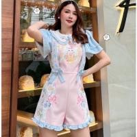 ราคา BLT : BRAND sz.S จั้มสูทขาสั้นพิมพ์ลายน้องหมาป่า (12286755271)