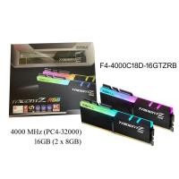 ราคา G.Skill Trident Z RGB 16GB (2x8GB) DRAM DDR4 4000MHz CL18 Desktop Memory Kit, F4-4000C18D-16GTZRB (22678237474)