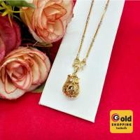 ราคา สร้อยคอทอง 2 กษัตริย์ลายกล่องคั่นสองเม็ด (16นิ้ว) พร้อมจี้ถุงทองพลอยนพเก้า เรียกทรัพย์ เลือกจี้อย่างเดียวได้ พร้อมส่ง (22685370797)