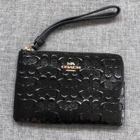 ราคา F58034 แท้% เป๋า Coach คล้องมือ ลาย Signature สีดำ (2242937647)
